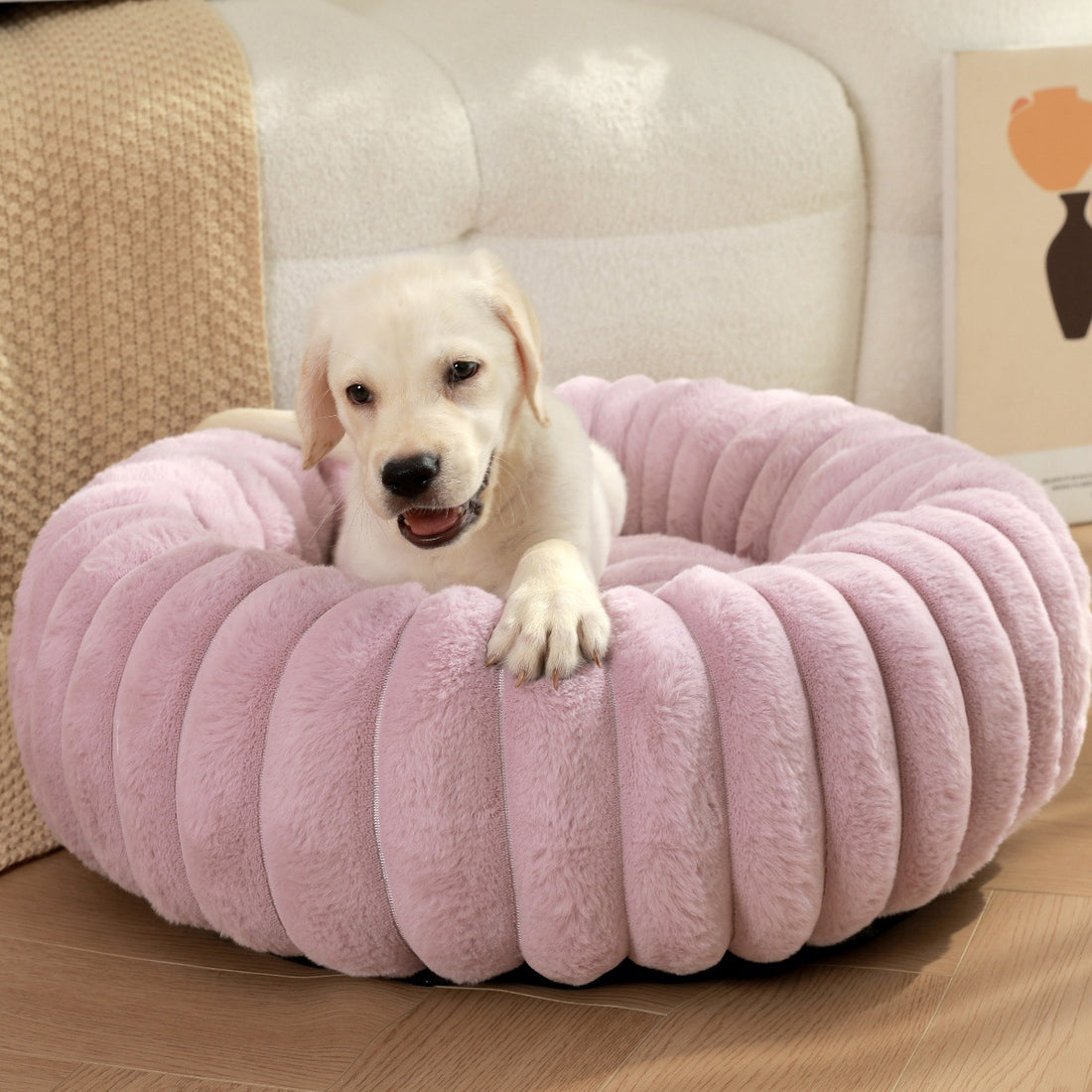 High Weight Plush Pet Bed Warm Round Nest