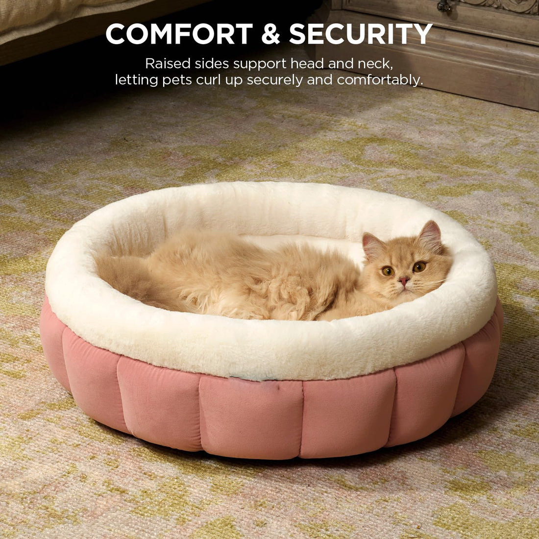 Round Donut Pet Bed Washable Anti-Slip Small Bed
