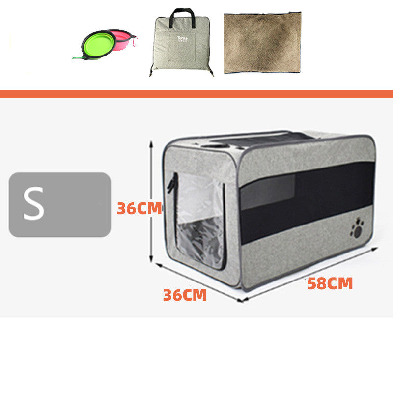 Portable Foldable Pet Travel Carrier Bag With Safety Zippers
