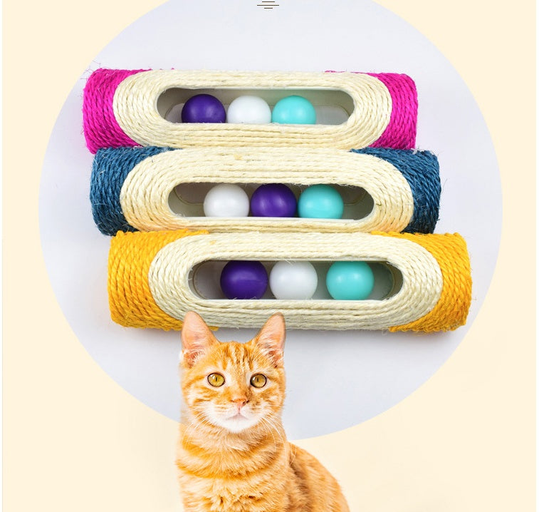 Long Sisal Pet Drum Toy Set