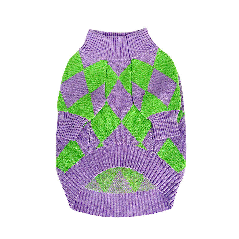 Trendy Plaid Pet Sweater
