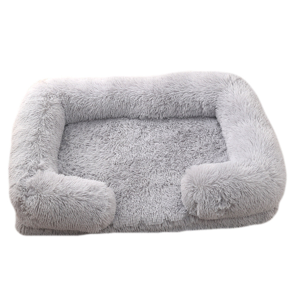Plush Round Pet Bed Warm Winter Cushion