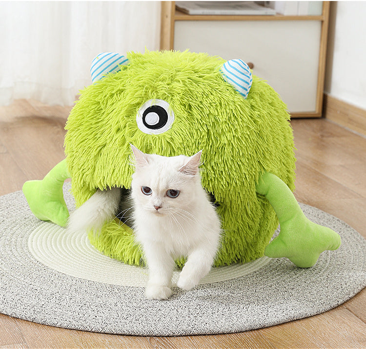 Machine Washable Fluffy Round Calming Pet Bed