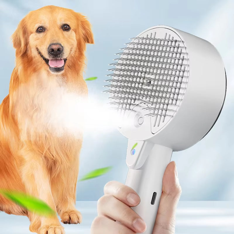3-in-1 Electric Pet Grooming Steam Brush