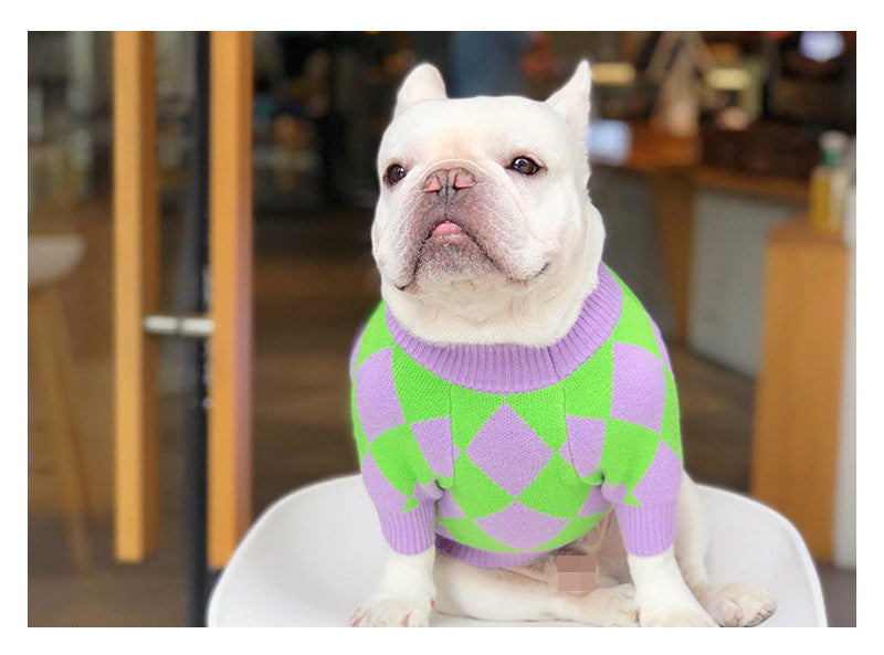 Trendy Plaid Pet Sweater