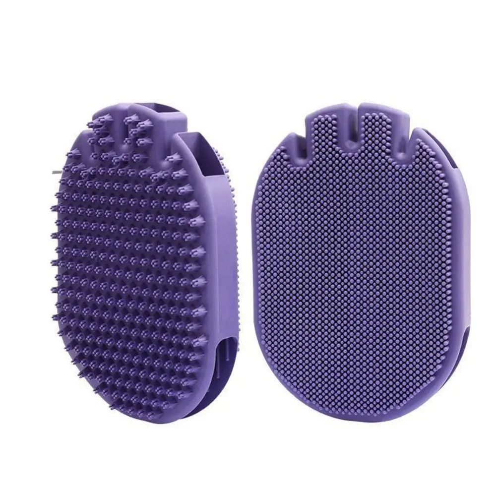 Dual-Sided Soft Bristle Pet Grooming and Shampoo Brush