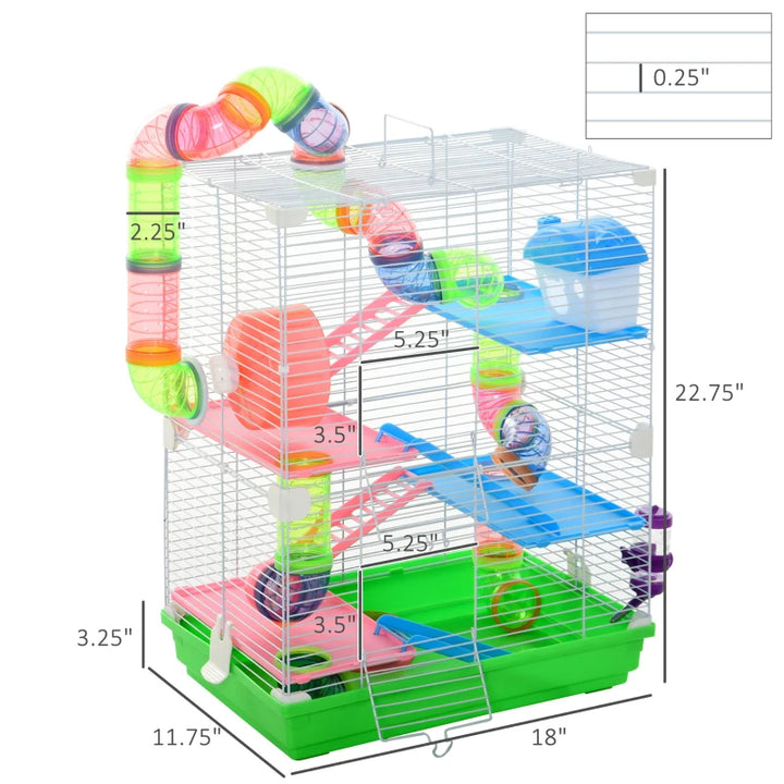 Pet Five Tier Hamster Cage Portable Travel Carrier