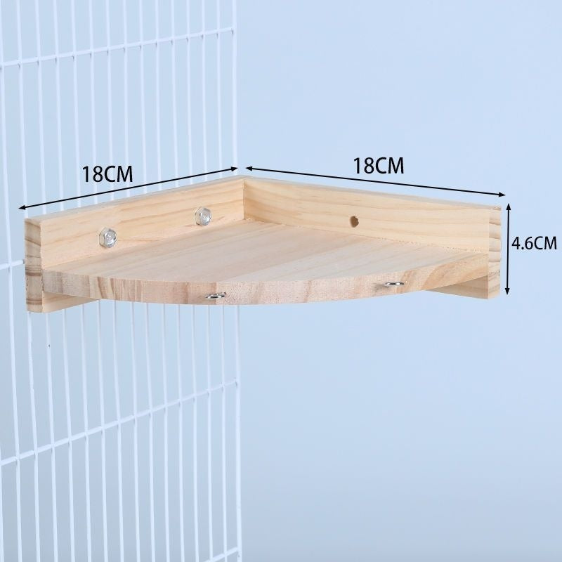 Pet Solid Wood Bird Cage Climbing Platform Toy