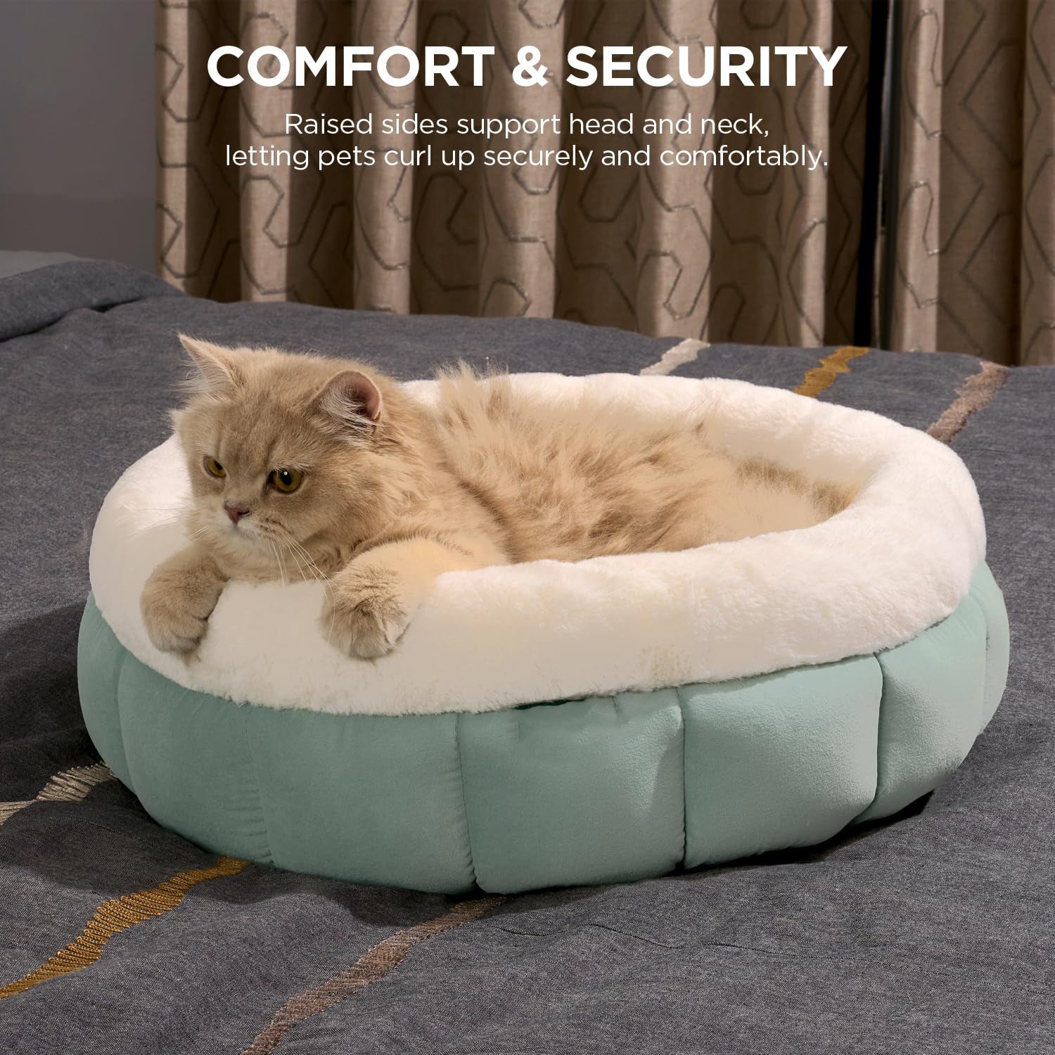 Round Donut Pet Bed Washable Anti-Slip Small Bed