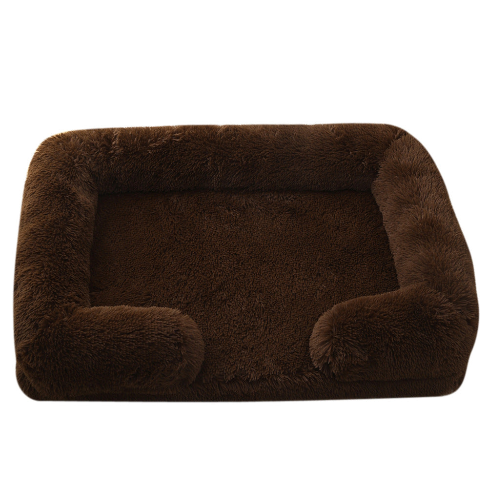Plush Round Pet Bed Warm Winter Cushion