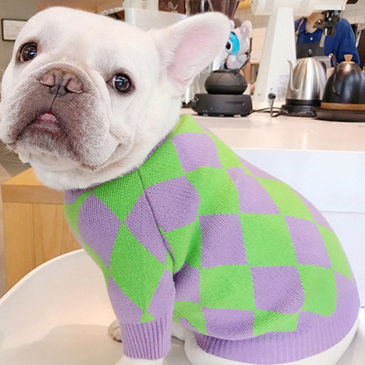 Trendy Plaid Pet Sweater