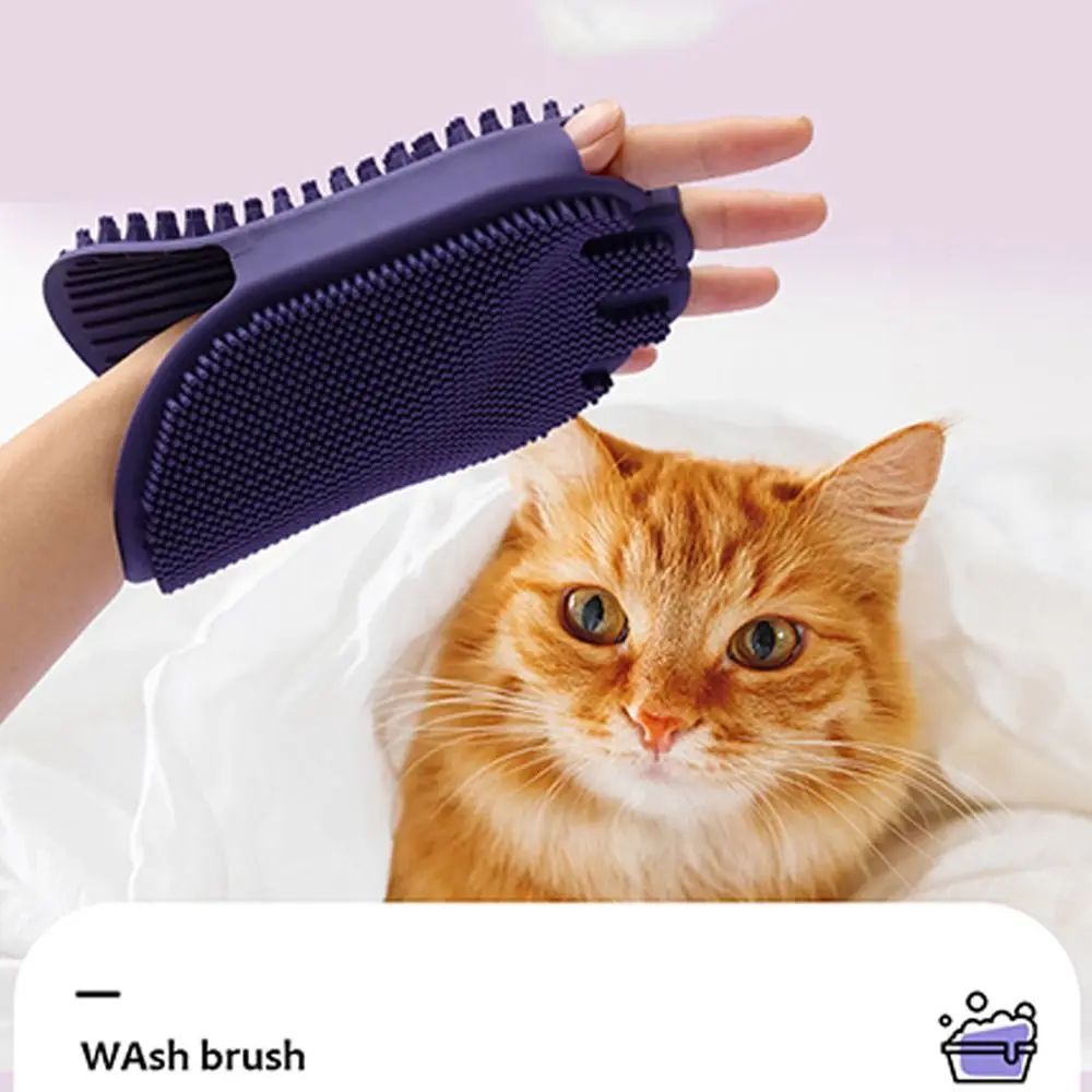 Dual-Sided Soft Bristle Pet Grooming and Shampoo Brush