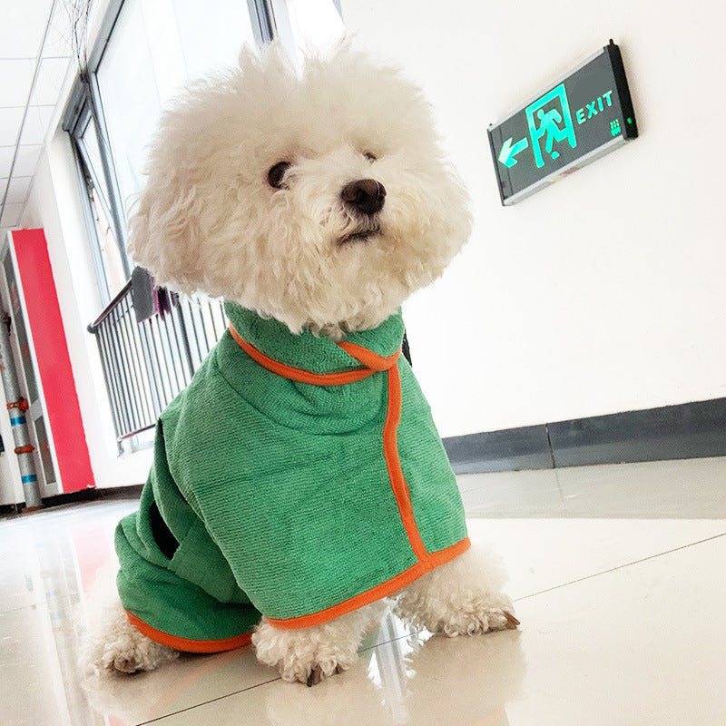 Fast Drying Microfiber Pet Bathrobe Absorbent Grooming Coat
